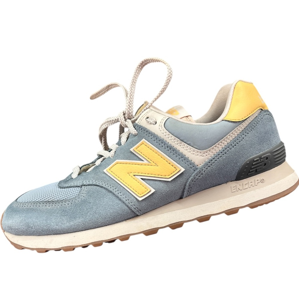 New Balance 574 Light Slate Wheat Field Women’s 10 - Picture 2 of 6